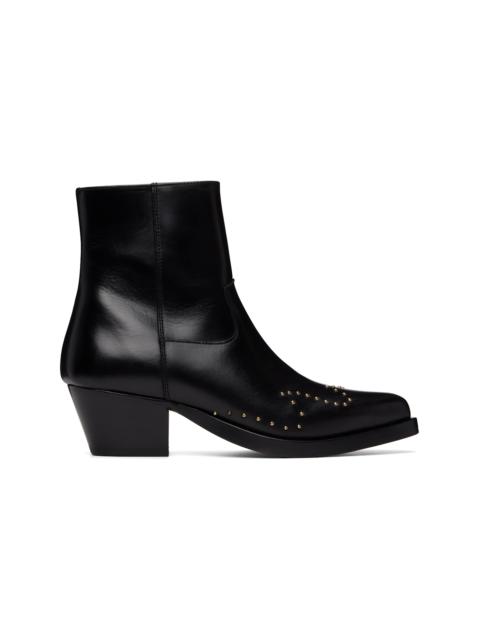 ERNEST W. BAKER Black Studded Western Boots