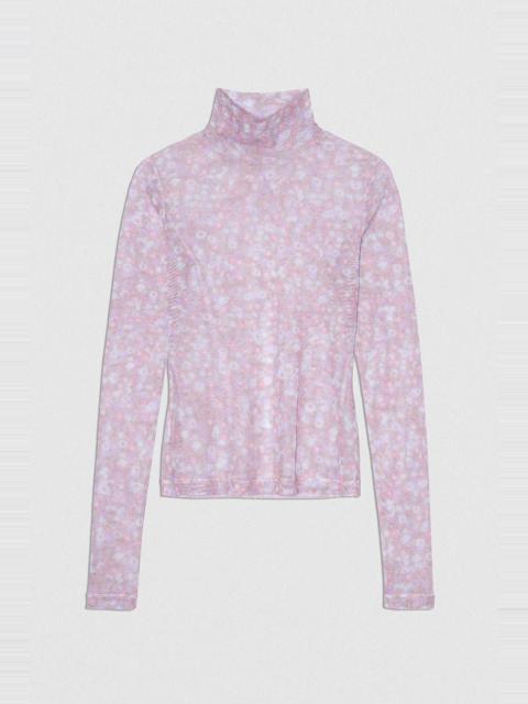 BY FAR SHERRIE TOP PINK FLORAL MESH