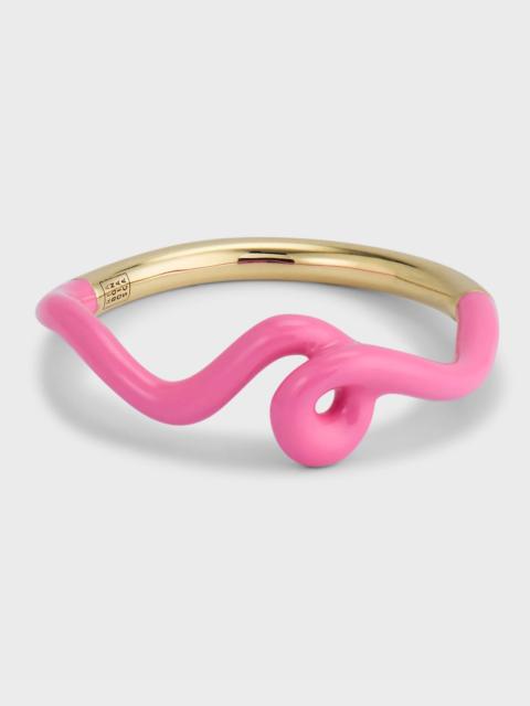 BEA BONGIASCA Wow Mini Mono Ring with Bubblegum Pink Enamel