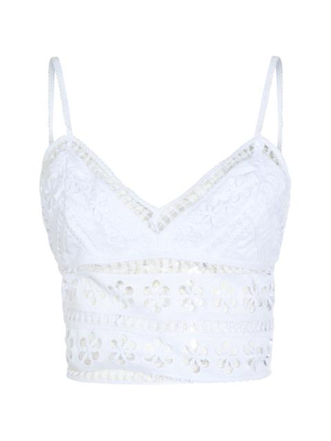Charo Ruiz Melie floral-embroidered V-neck top