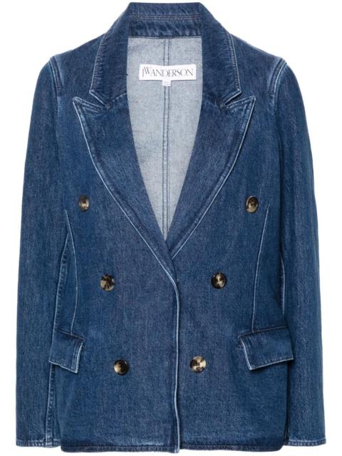 double-breasted denim blazer