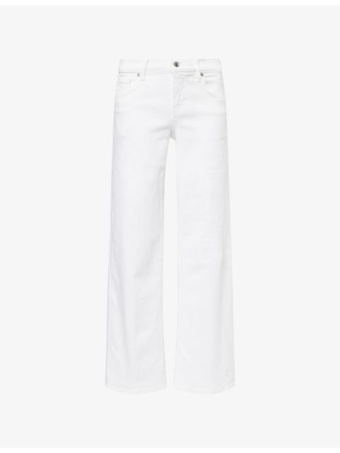 FRAME Le Slim Palazzo Low-Rise Stretch-Denim Blend Jeans