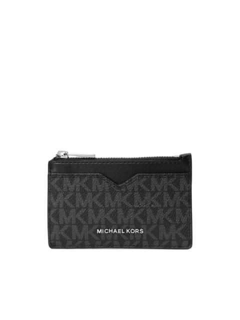 MICHAEL KORS monogram-pattern notched cardholder
