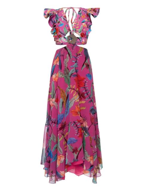 PatBO Zamia ruffled floral maxi dress