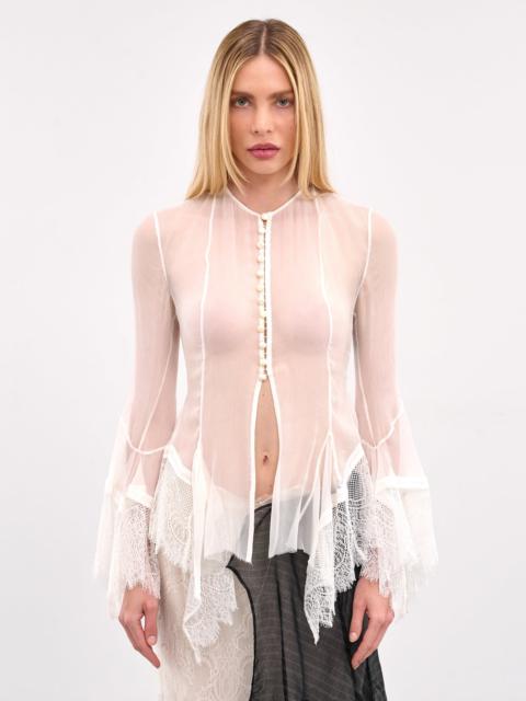 Ann Demeulemeester Sheer Lace Cuff Blouse