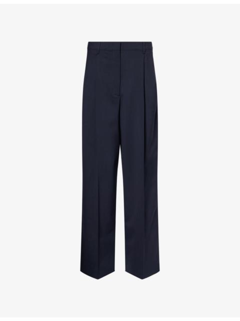 Miu Miu Tailored Straight-Leg Wool-Blend Trousers