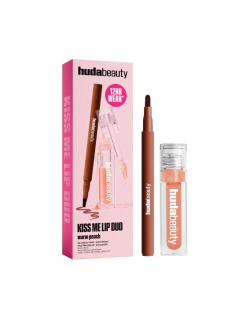Huda Beauty Kiss Me Lip Duo Set – Warm Peach