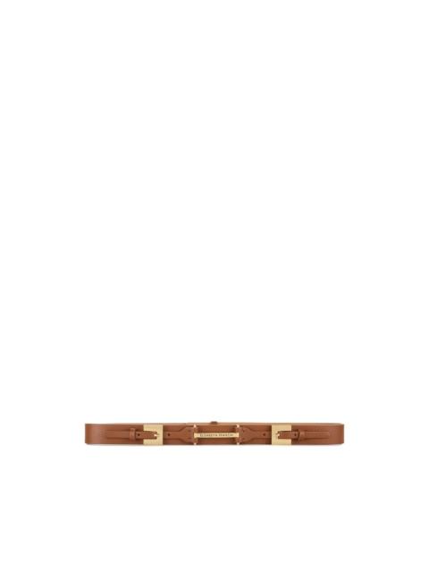 ELISABETTA FRANCHI double-buckle leather belt