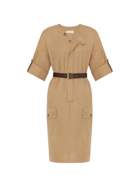 SAINT LAURENT dress in cotton twill | ysl | REVERSIBLE