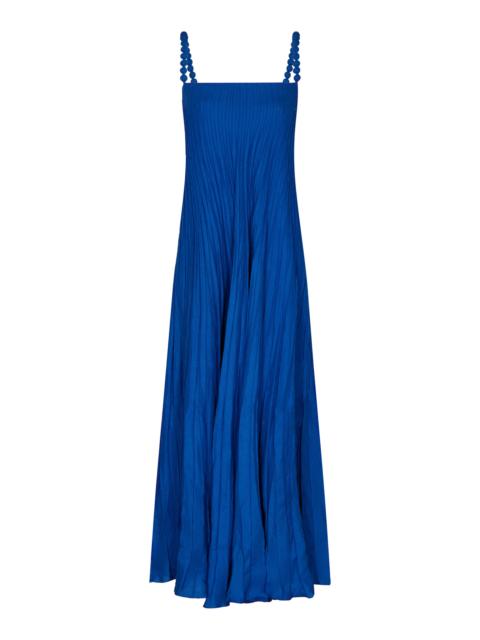ANDRES OTALORA Un Ritmo Linen Maxi Dress blue