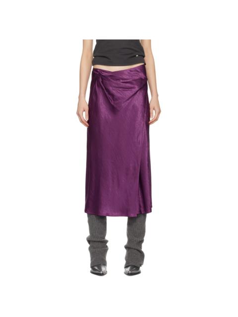 Purple Wrap Midi Skirt