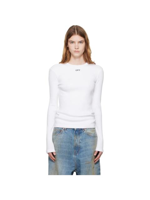 Off-White White 'OFF' Stamp Rib Long Sleeve Crew T-shirt