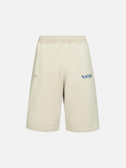 EVISU GRAFFITI DARUMA PRINT SWEAT SHORTS
