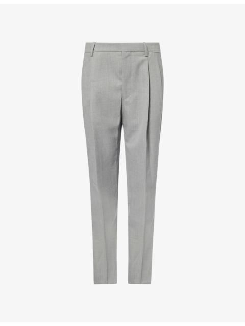 Victoria Beckham Pleated Straight-Leg Wool And Cashmere Trousers