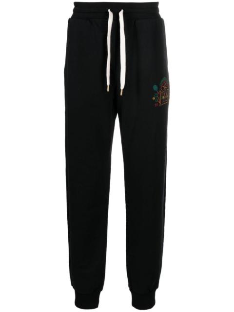 CASABLANCA Rainbow Crayon Temple-embroidery track pants