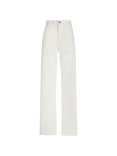 Pegaso-embroidered wide-leg jeans