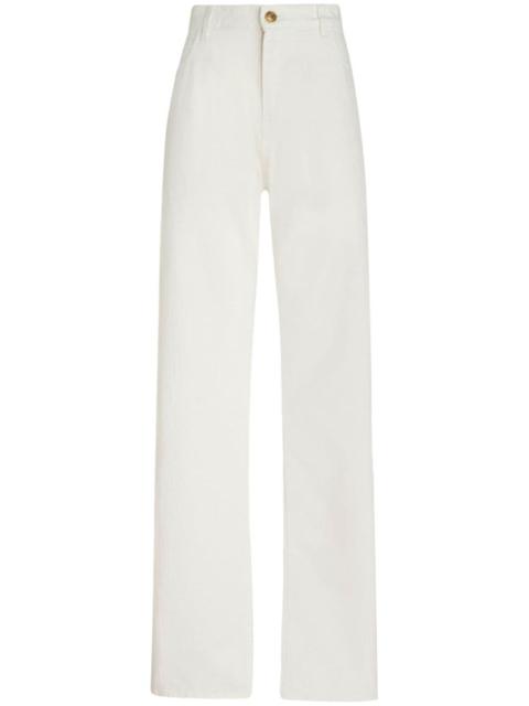 Etro Pegaso-embroidered wide-leg jeans