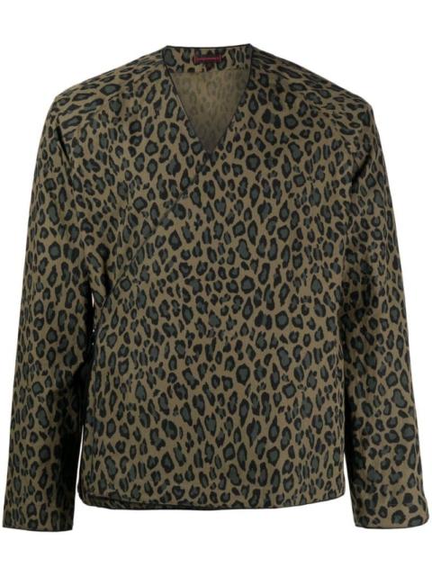 CLOT leopard-print cotton-blend kimono