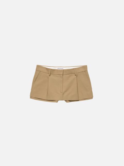 Acne Studios Layered satin miniskirt - Camel brown