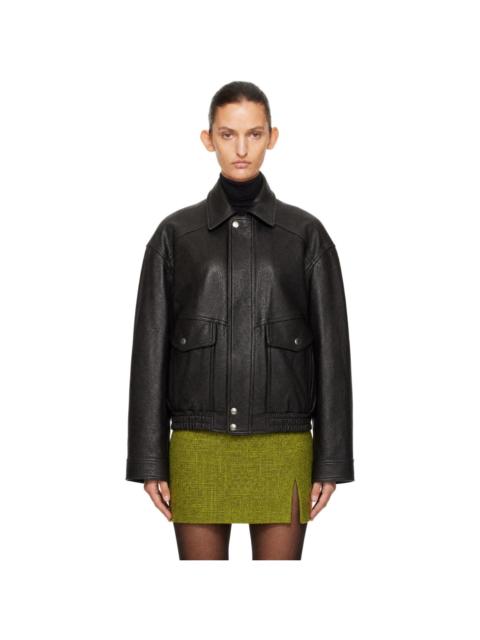 Dunst Brown Oversized Vintage Leather Blouson Jacket