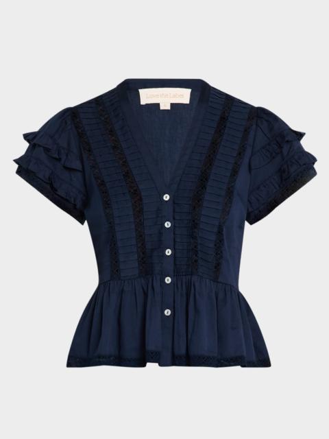 Love the Label Amira Pleated Peplum Blouse