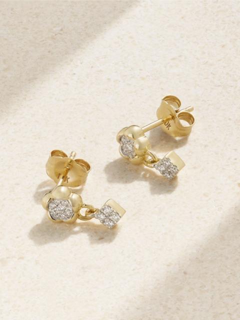 STONE AND STRAND Richie 10-karat gold diamond earrings Gold