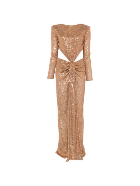 ELISABETTA FRANCHI sequined cut-out maxi dress