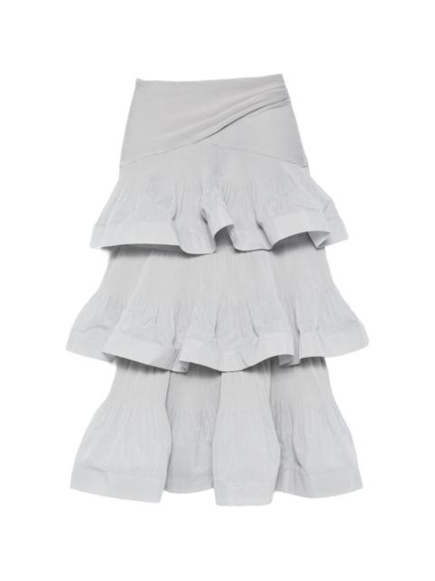 Zimmermann pleated tired midi skirt