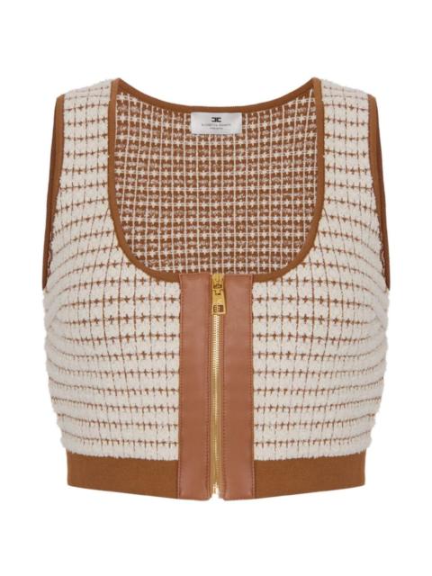 ELISABETTA FRANCHI Chenille zip-up crop top