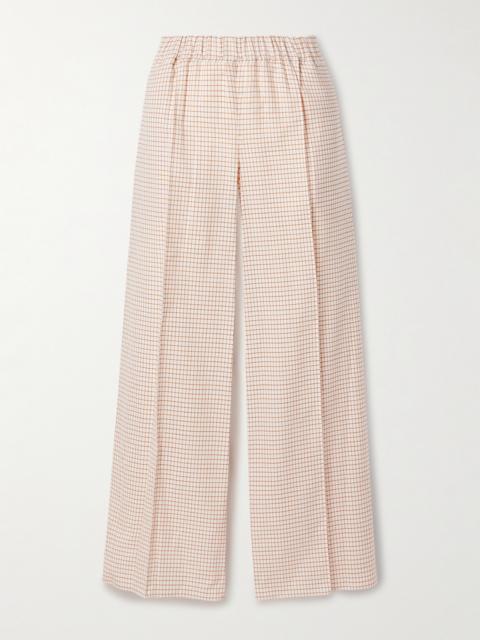 LIBEROWE Poloma Checked Wool And Cotton-blend Wide-leg Pants