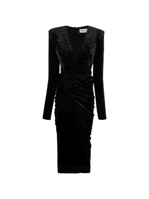 ALEXANDRE VAUTHIER draped asymmetric velour dress