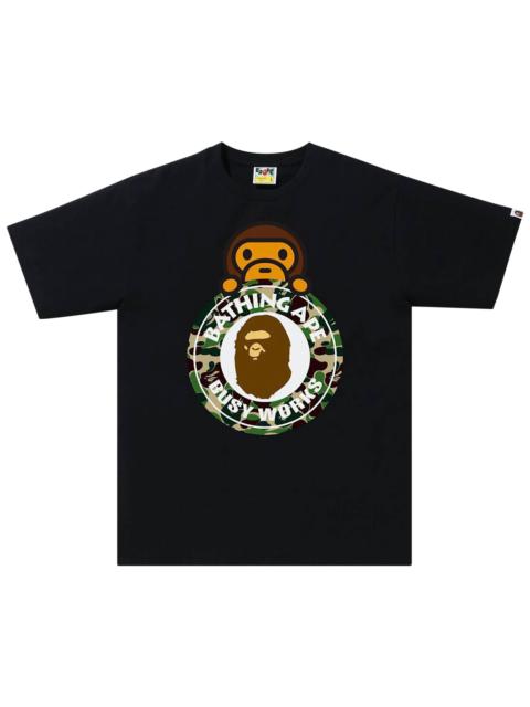 BAPE ABC Camo Milo On Busy Works Tee 'Black/Green'