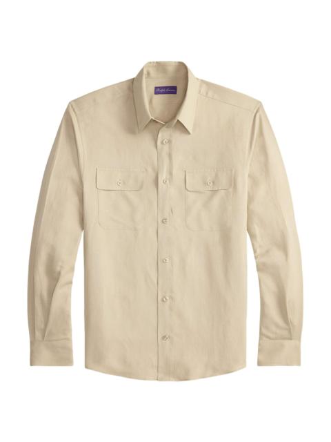 Ralph Lauren Men's Silk-Linen Shirt - Champagne