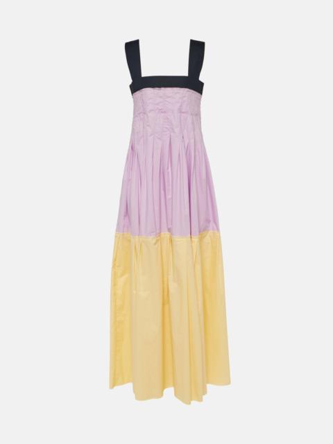 Colorblocked cotton maxi dress