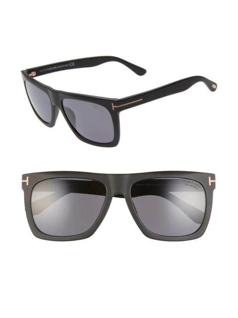 Morgan 57mm Polarized Sunglasses in Matte Black/Smoke