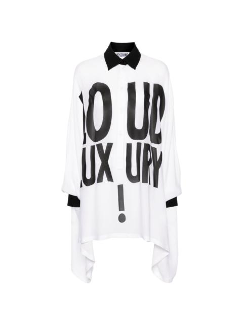 Moschino text-print silk shirt dress