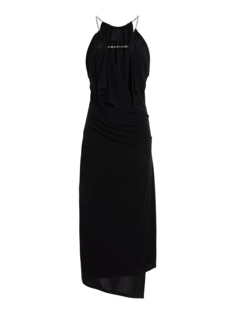 Givenchy Draped Chain-Strap Midi Dress black