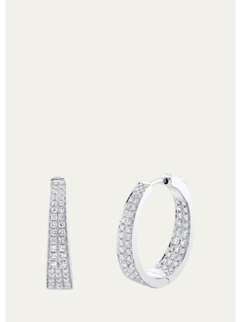 ANITA KO 18K White Gold Diamond Meryl Hoop Earrings