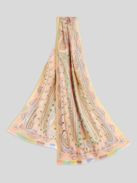 Etro WOOL AND SILK SCARF WITH CENTRED PRINT
