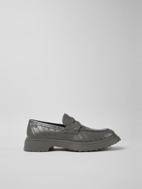 CAMPER Twins Gray leather loafers for men