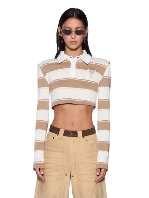 Ksubi ACADEMY LS POLO SHIRT TAN STRIPE