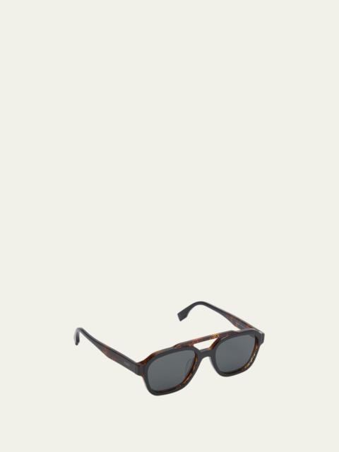 All-Over Logo Acetate Aviator Sunglasses