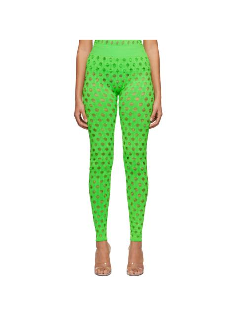 MAISIE WILEN Green Perforated Leggings