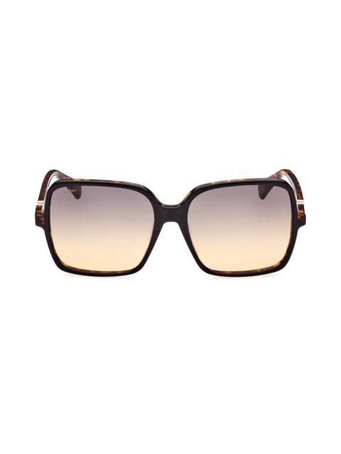 60mm Gradient Square Sunglasses