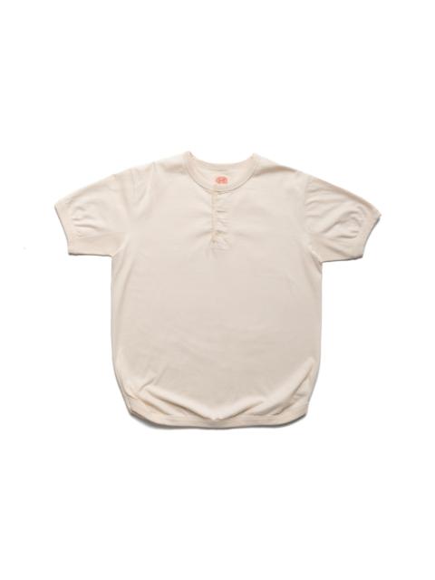 FULLCOUNT Flat Seam Heavyweight Henley T-Shirt - Ecru