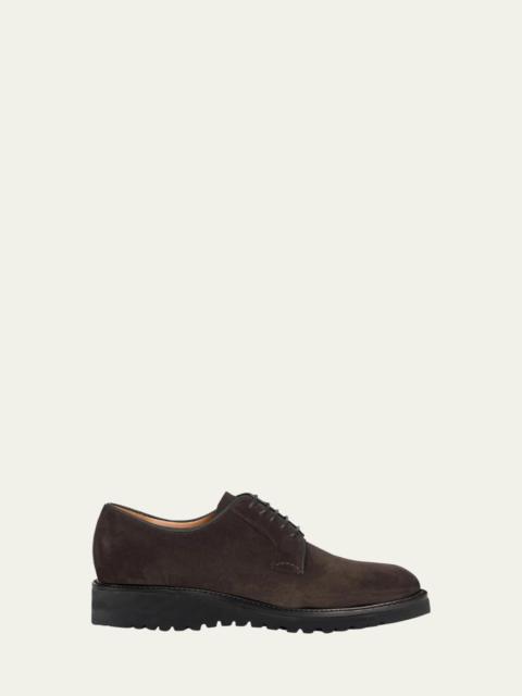 GIORGIO ARMANI Men's Suede Rubber-Sole Derby Shoes