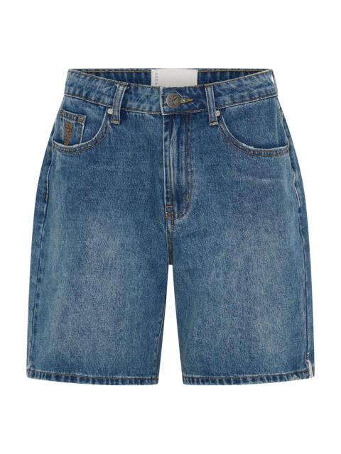 ONE TEASPOON Jacksons Mid Waist Wide Leg Denim Shorts - Westland Blue