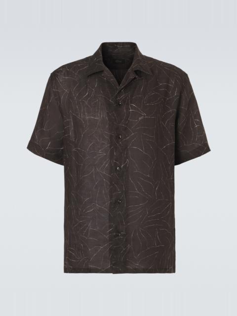 Brioni Printed linen bowling shirt