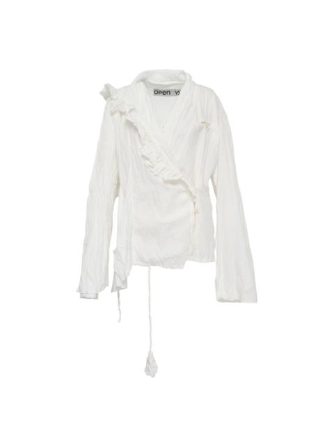 OPEN YY Unbalanced Ruffle Blouse