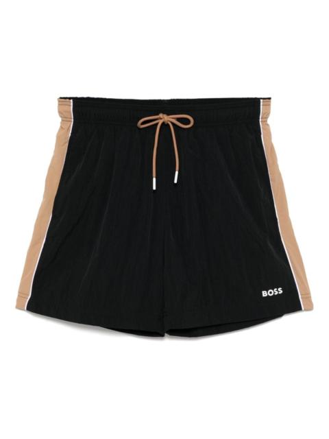 BOSS logo-print swim shorts